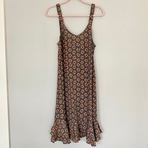 Christy Dawn Orange and Gray Midi Dress